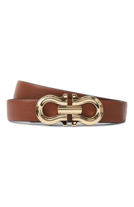 Женский кожаный ремень FERRAGAMO коричневого цвета, арт. 230329/775597 | Фото 1 (Материал: Натуральная кожа; Материал сплава: Проставлено; Нос: Не проставлено)