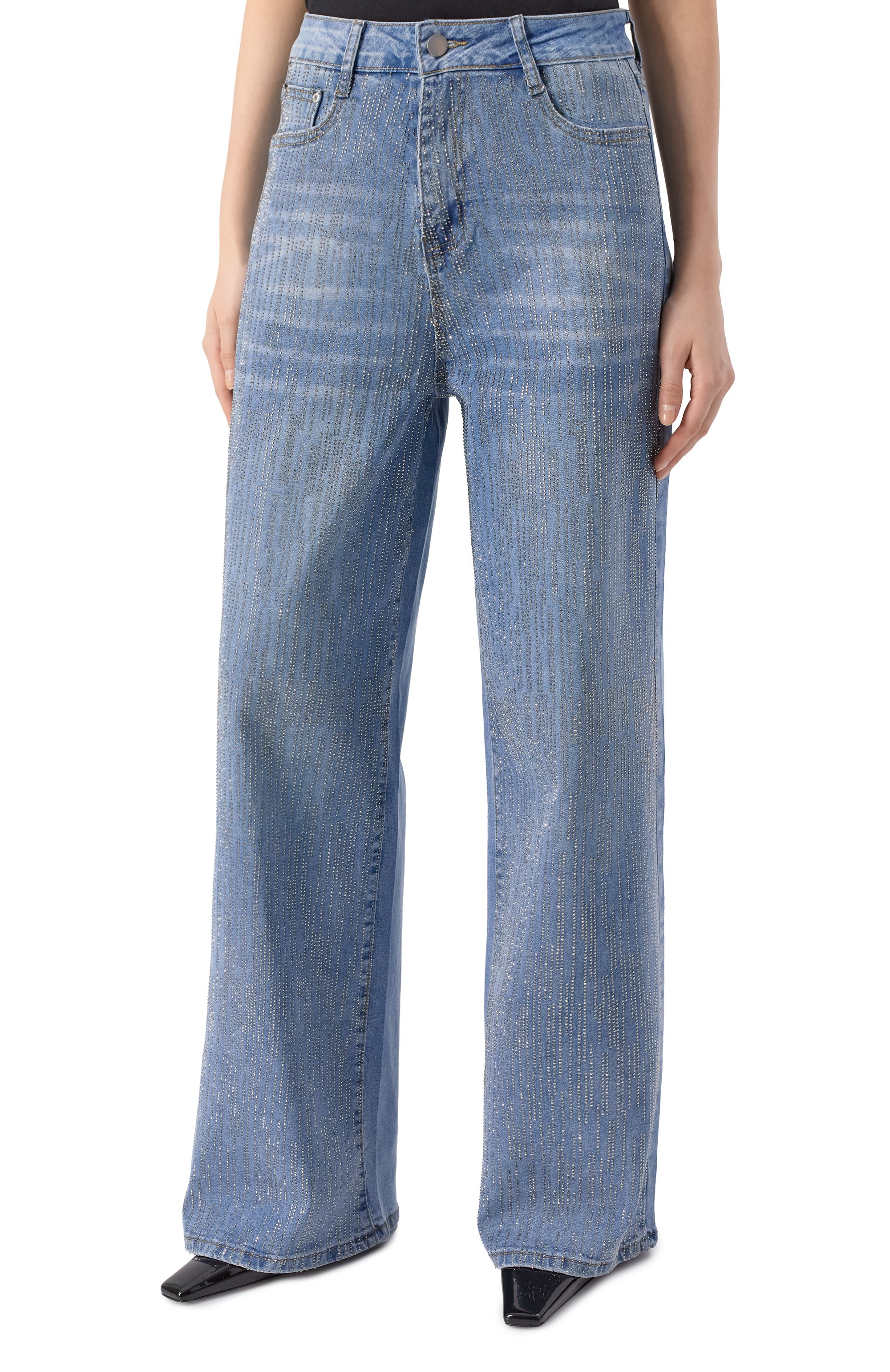 Джинсы с отделкой стразами SASHA KIM, арт. УТ-00001793, фото 3