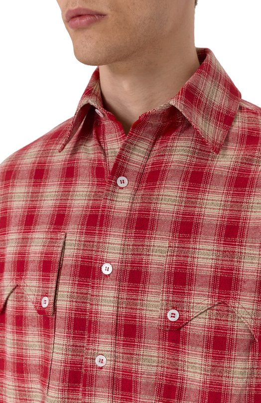 Хлопковая рубашка Rhude RHSS25SR02012 Красный  RHSS25SR02012 Фото 5