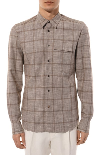 Рубашка из шерсти и шелка KITON, арт. UMCBUBAK0641C, фото 3