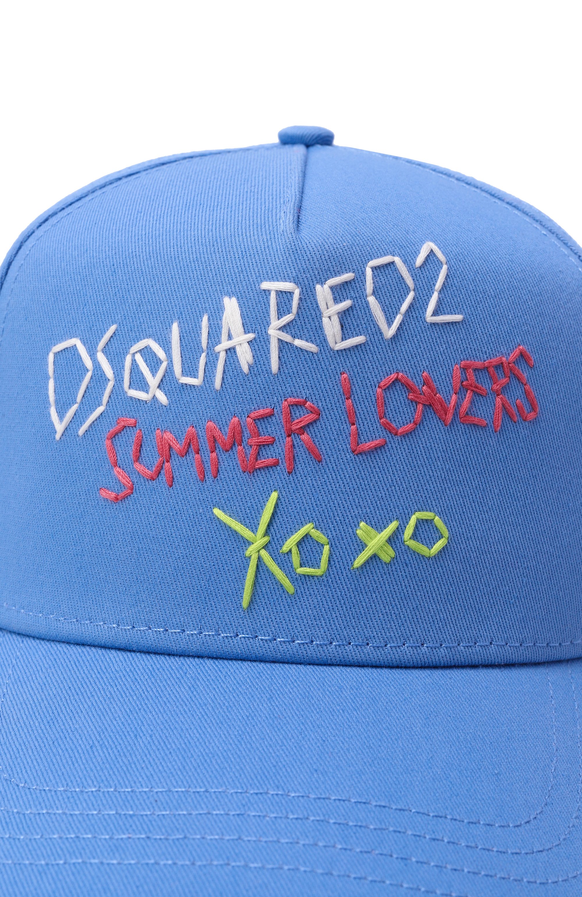 Хлопковая бейсболка DSQUARED2 голубого цвета по цене 18150 руб., арт. BCW0919, фото 4 Хлопковая бейсболка DSQUARED2, арт. BCW0919, фото 4