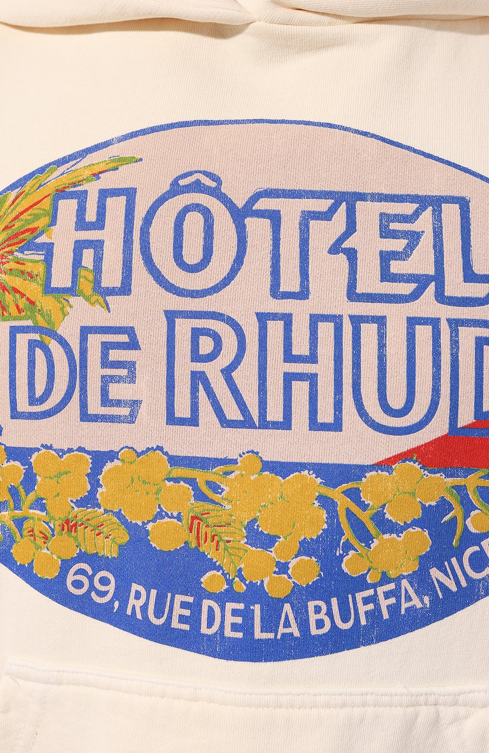 Хлопковое худи RHUDE кремового цвета по цене 98550 руб., арт. RHPS24H003012611, фото 5 Хлопковое худи RHUDE, арт. RHPS24H003012611, фото 5