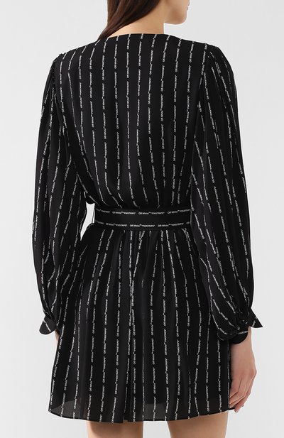 Платье с поясом OFF-WHITE черного цвета по цене 69950 руб., арт. 0WDB134S19D540441000, фото 4 Платье с поясом OFF-WHITE, арт. 0WDB134S19D540441000, фото 4