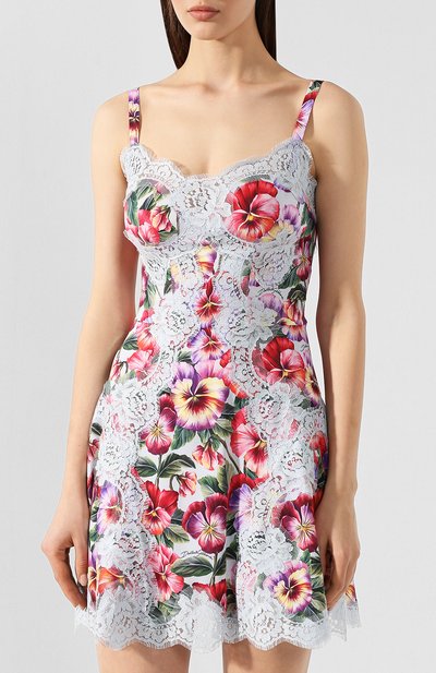 Платье из смеси шелка и хлопка DOLCE & GABBANA, арт. F6I1BT/FSAZX, фото 3