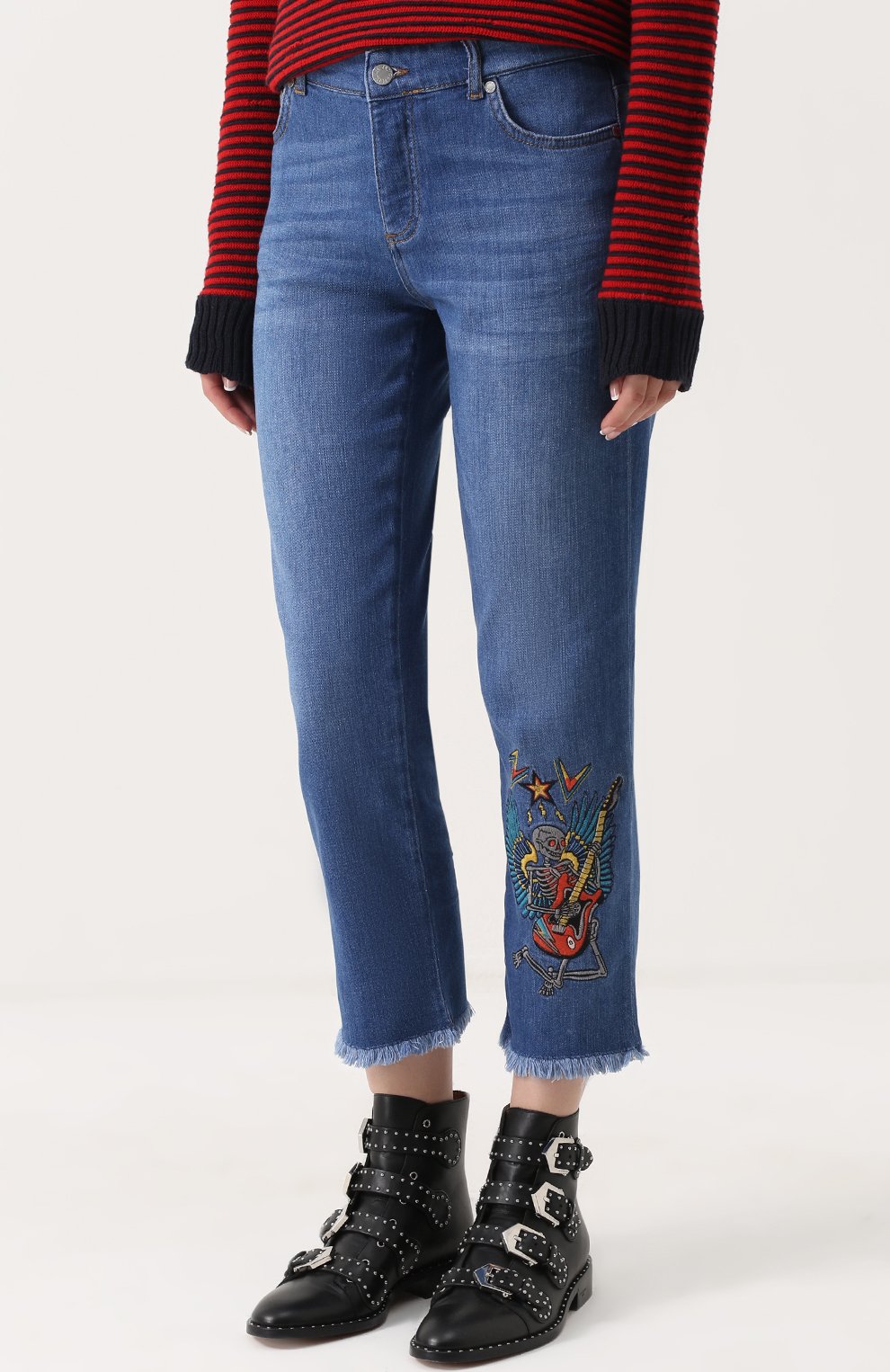 Укороченные джинсы прямого кроя с вышивкой ZADIG AND VOLTAIRE, арт. WFCB3001F, фото 3
