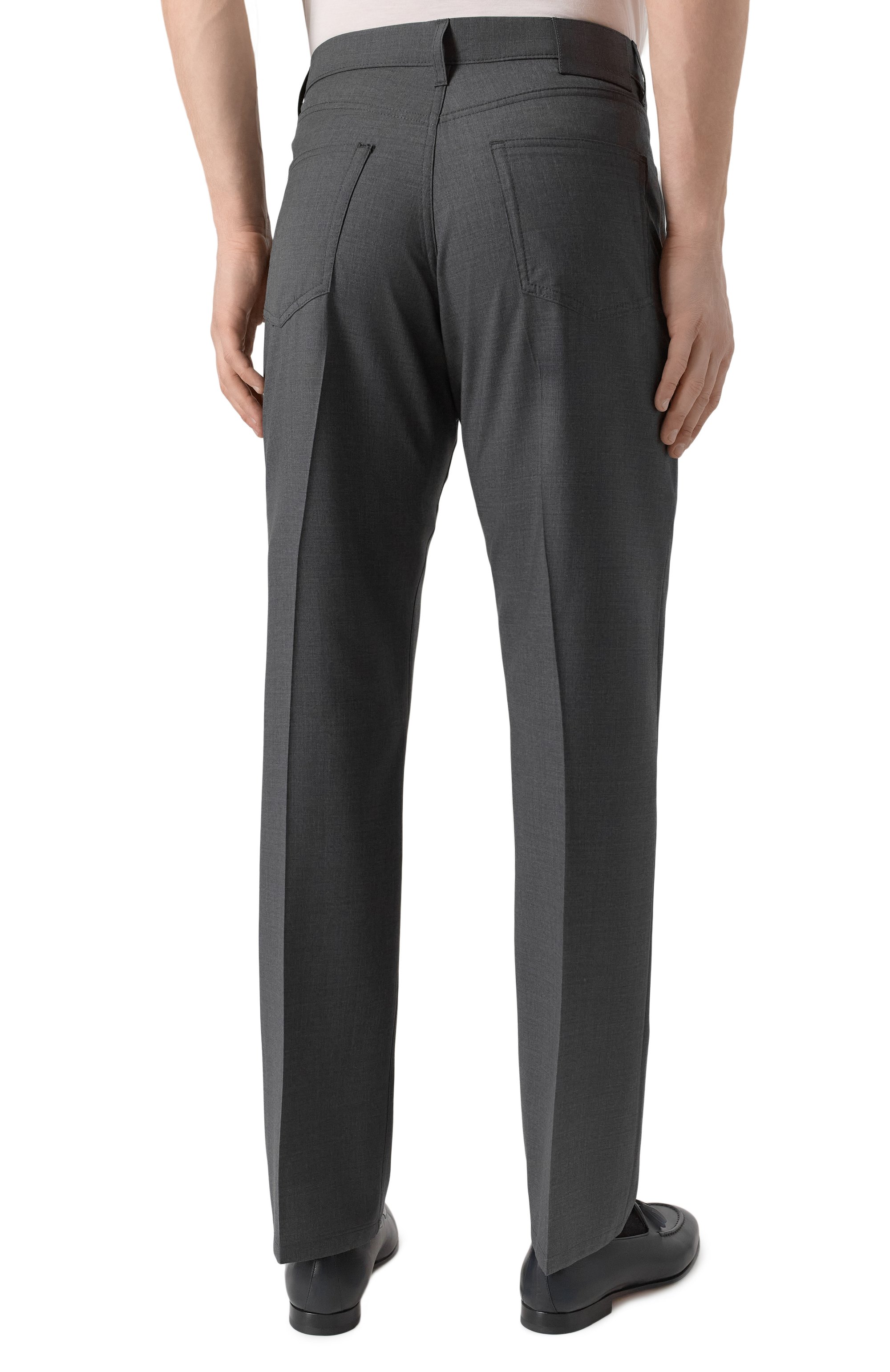 Шерстяные брюки CANALI темно-серого цвета по цене 56850 руб., арт. U7052/AR03652, фото 4 Шерстяные брюки CANALI, арт. U7052/AR03652, фото 4