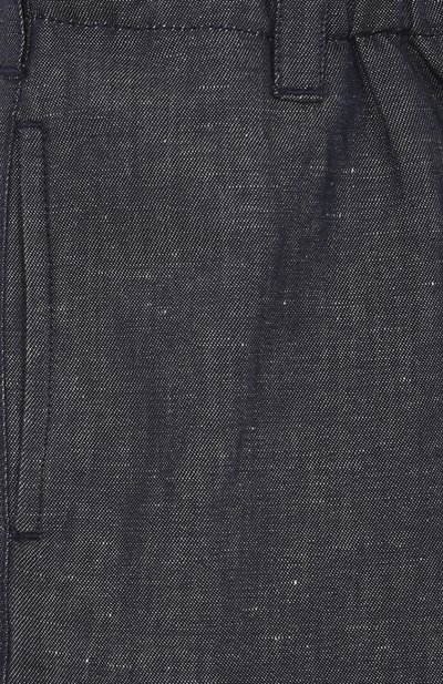 Брюки из хлопка и льна EMPORIO ARMANI, арт. EB000929/AF20964, фото 3