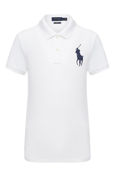 Женское хлопковое поло с вышитым логотипом бренда POLO RALPH LAUREN, арт. 211505656