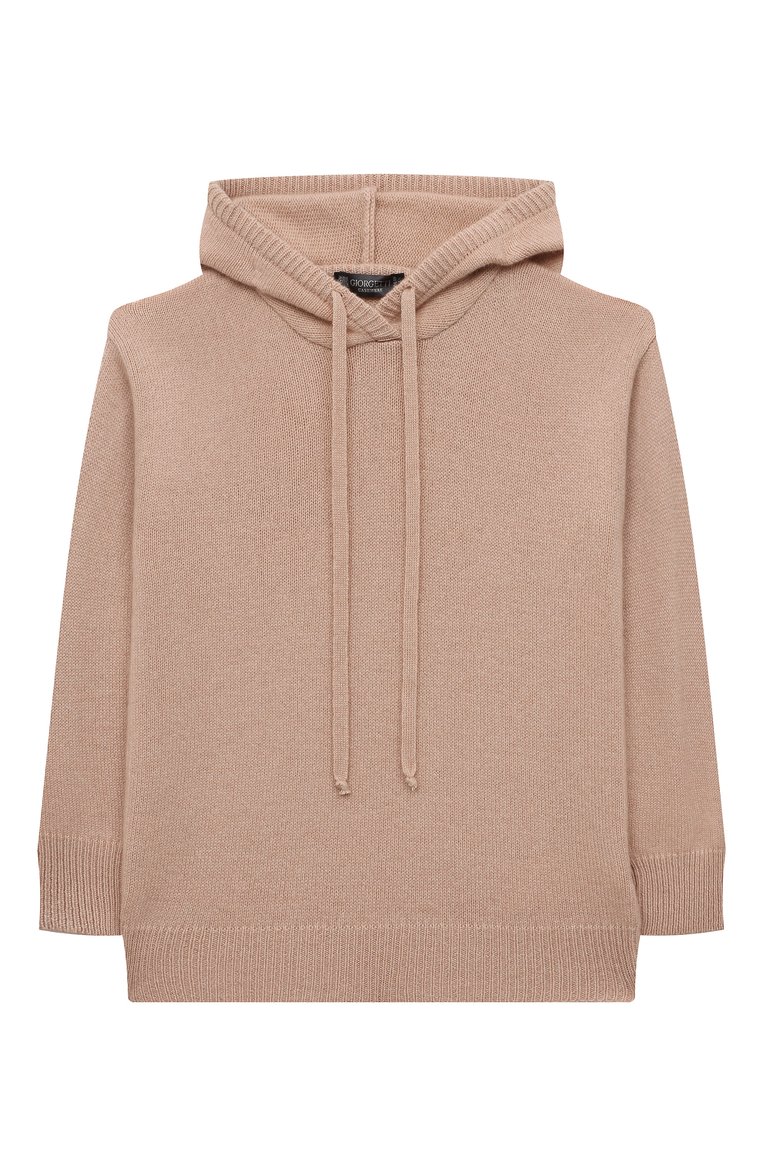 Детский кашемировое худи GIORGETTI CASHMERE кремвого цвета, арт. MB1803 | Фото 1 (Материал внешний: Кашемир, Шерсть; Драгоценные камни: Проставлено; Материал сплава: Проставлено; Рукава: Длинные; Девочки Кросс-КТ: Худи-одежда)