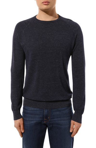 Джемпер из шелка и хлопка ZILLI темно-синего цвета по цене 119000 руб., арт. KRN003M0345VHEMS0, фото 3 Джемпер из шелка и хлопка ZILLI, арт. KRN003M0345VHEMS0, фото 3