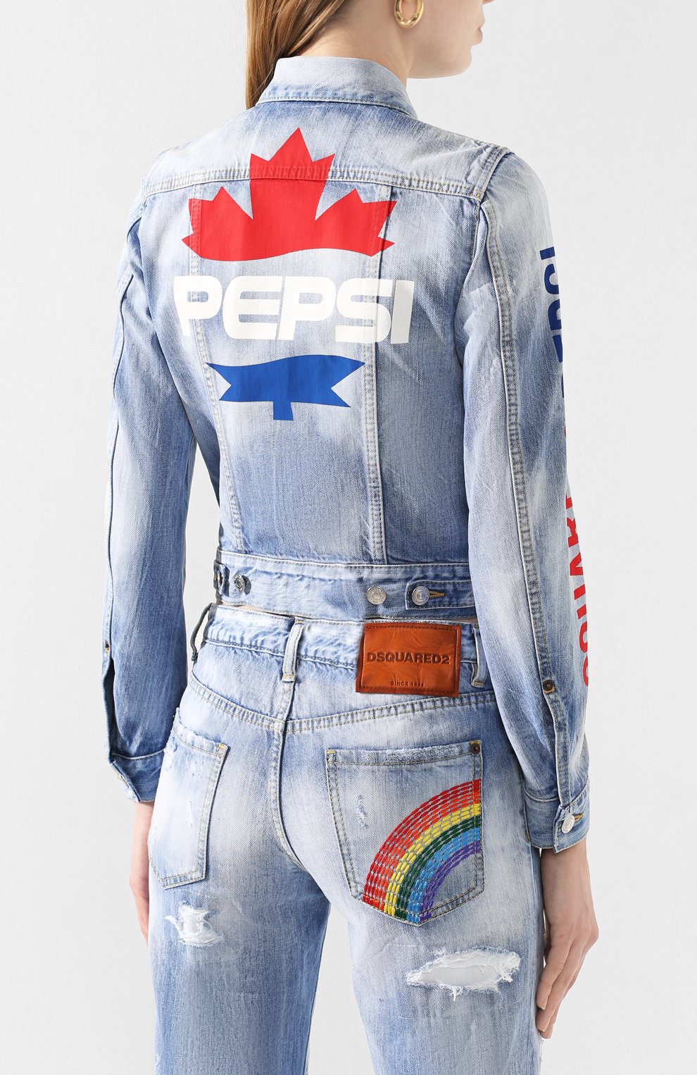 Джинсовая куртка DSQUARED2 синего цвета по цене 62300 руб., арт. S73AM0334/S30309, фото 4 Джинсовая куртка DSQUARED2, арт. S73AM0334/S30309, фото 4
