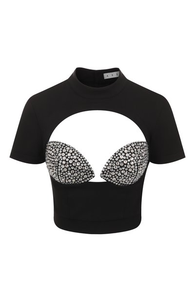 Женский топ из вискозы с отделкой стразами AREA, арт. RS25AWTP0068FA01