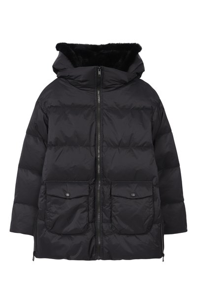 Пуховик с отделкой из кролика YVES SALOMON ENFANT, арт. 27WEM009XXD0XW_004
