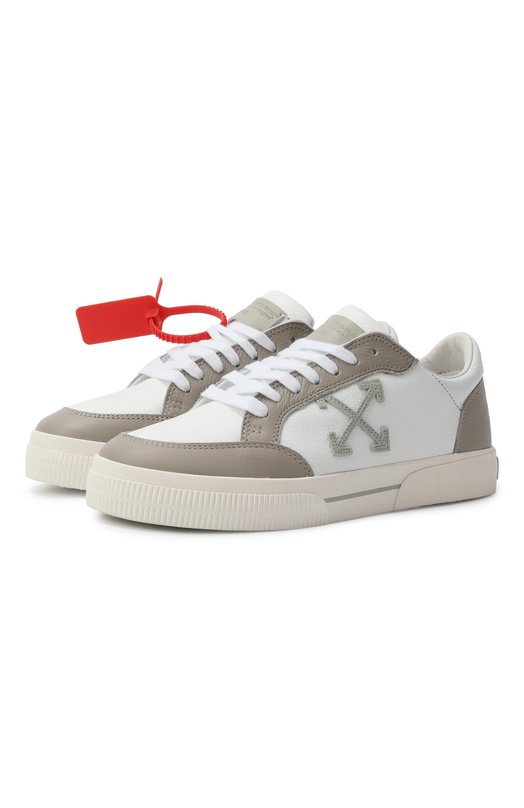 Кожаные кеды New Low Vulcanized Off-White 0WIA288S25LEA0010153 Бежевый 0WIA288S25LEA0010153