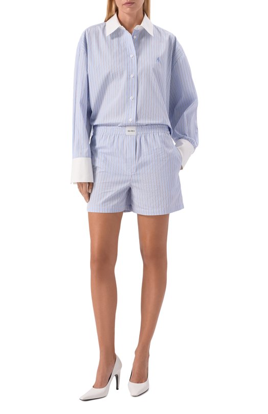 Хлопковые шорты The Attico 260WCQ00002/CCC127AA Голубой  260WCQ00002/CCC127AA Фото 2