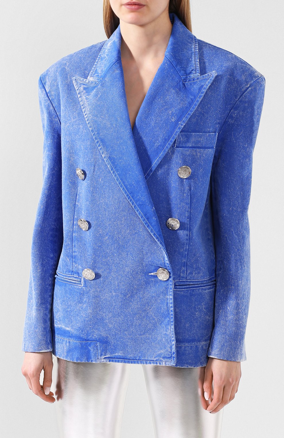 Хлопковый жакет/джинсовый BALMAIN, арт. TF07136/D027, фото 3