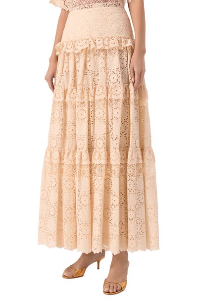 Юбка из хлопка и шелка ELIE SAAB, арт. SK291NBC26/C0EM1, фото 3
