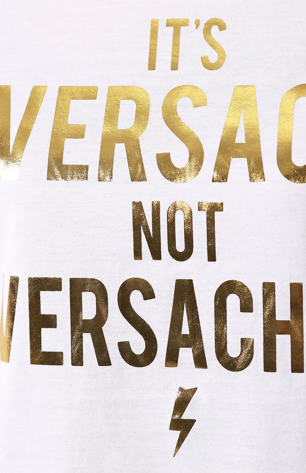Хлопковая футболка VERSACE белого цвета по цене 31700 руб., арт. A83851/A201952, фото 5 Хлопковая футболка VERSACE, арт. A83851/A201952, фото 5