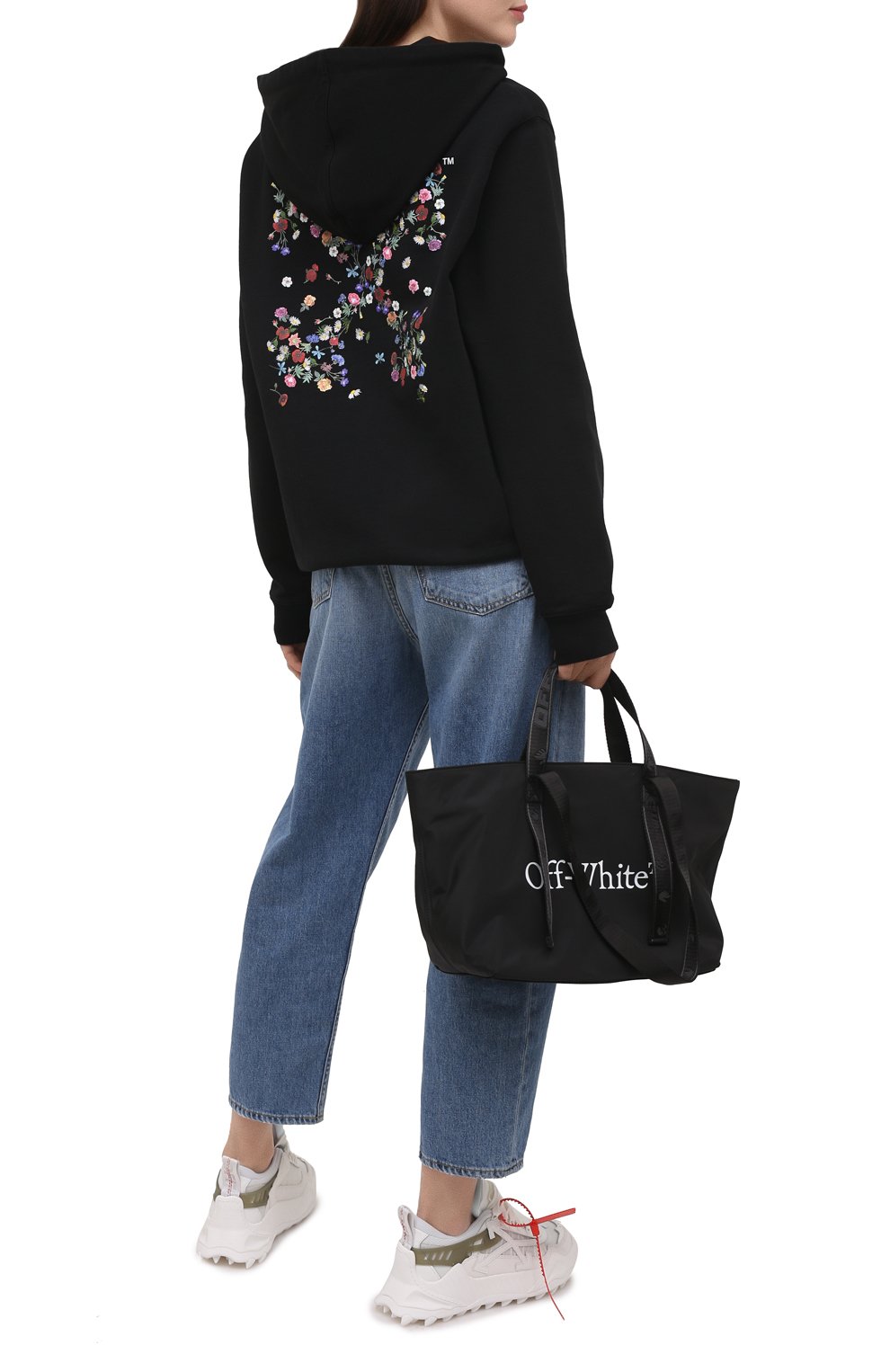 Хлопковое худи OFF-WHITE черного цвета по цене 67100 руб., арт. 0WBB035R21JER003, фото 2 Хлопковое худи OFF-WHITE, арт. 0WBB035R21JER003, фото 2