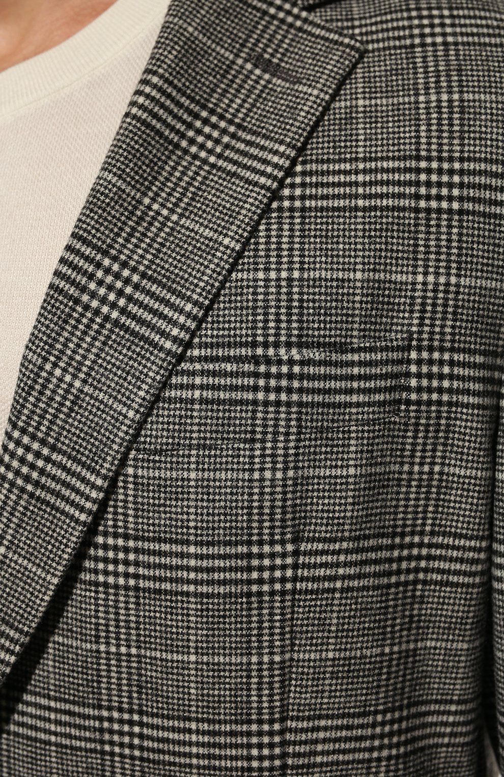 Пиджак из шерсти и вискозы BOSS черно-белого цвета по цене 48700 руб., арт. 50479484, фото 5 Пиджак из шерсти и вискозы BOSS, арт. 50479484, фото 5