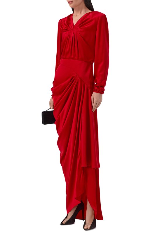 Атласное платье Valentino 8B0VDNA0/8M6 Красный  8B0VDNA0/8M6 Фото 2