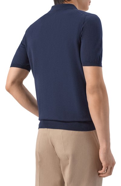 Хлопковое поло KITON темно-синего цвета по цене 199500 руб., арт. UMK0707, фото 4 Хлопковое поло KITON, арт. UMK0707, фото 4