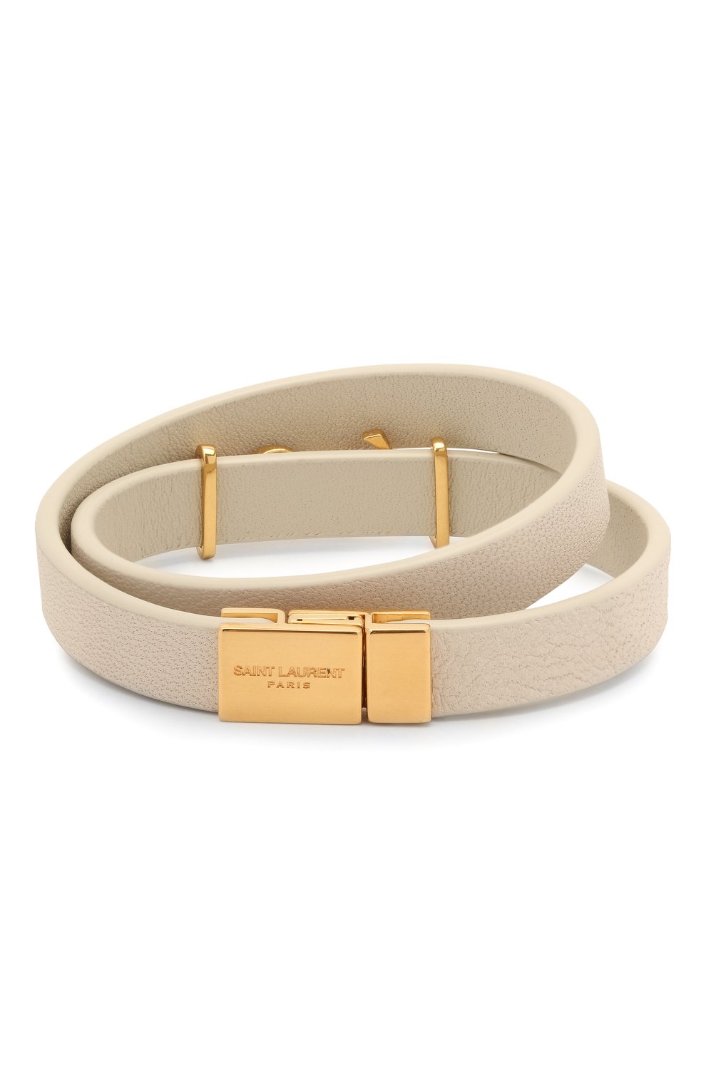 Кожаный браслет SAINT LAURENT кремового цвета по цене 33650 руб., арт. 646558/BL40J, фото 2 Кожаный браслет SAINT LAURENT, арт. 646558/BL40J, фото 2