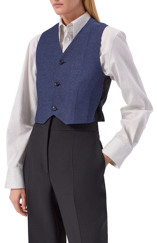 Шерстяной жилет Bottega Veneta 834988/V5VQ0 Синий  834988/V5VQ0 Фото 3