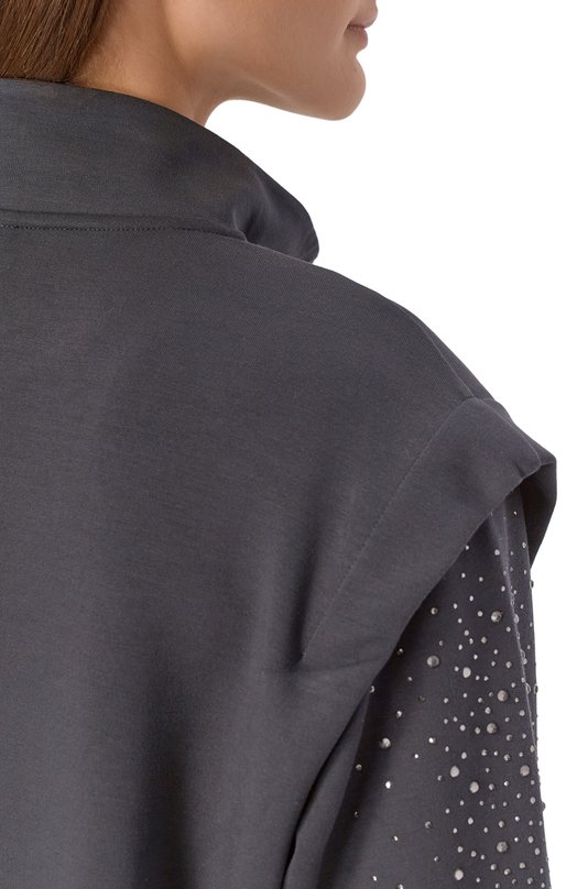 Толстовка с отделкой стразами EA7 7W001016/AF24375 Серый  7W001016/AF24375 Фото 5