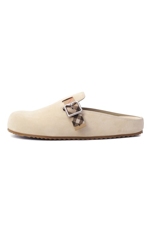 Замшевые сабо Urchin Burberry 8106057 Кремовый  8106057 Фото 4