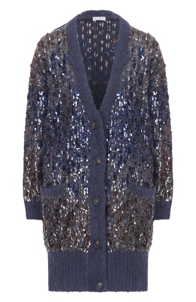 Женский шерстяной кардиган с отделкой пайетками BRUNELLO CUCINELLI, арт. M1U375906P