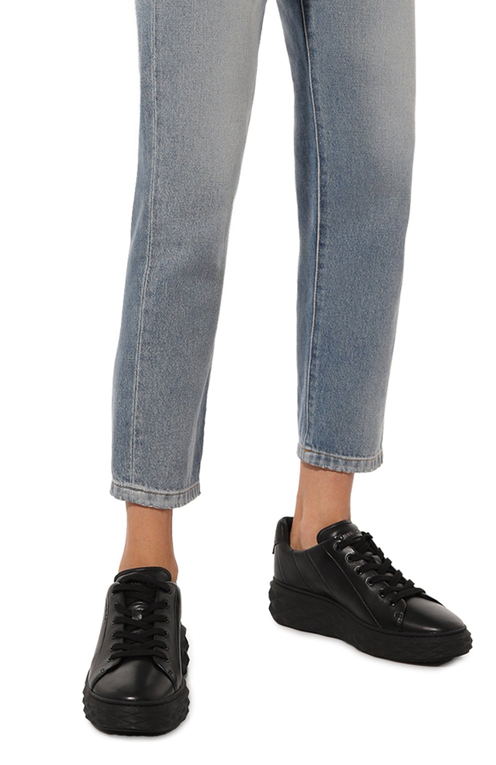 Кожаные кеды diamond light maxi JIMMY CHOO, арт. DIAM0ND LIGHT MAXI/F/RXN, фото 3