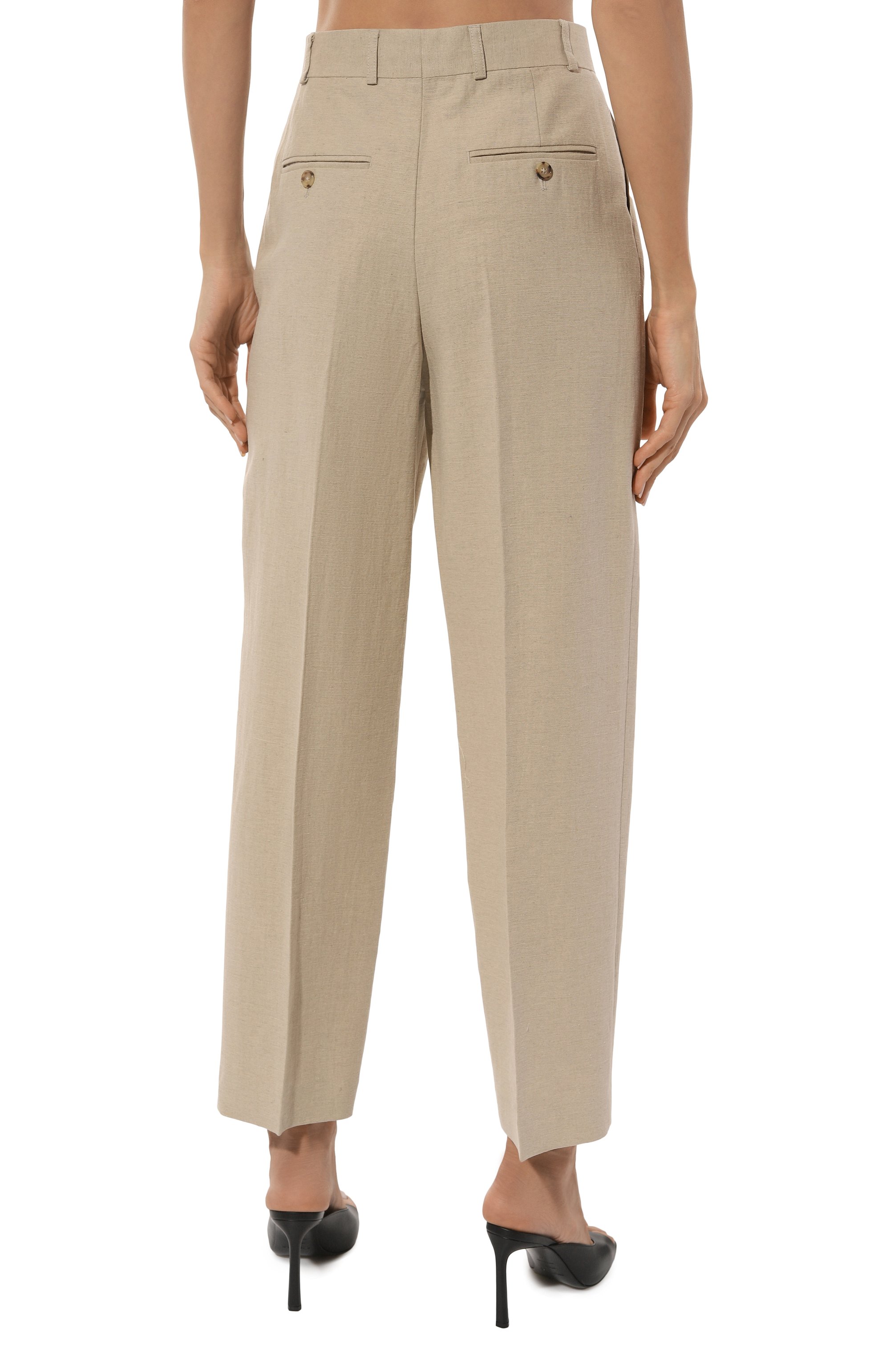 Брюки изо льна и хлопка TOTEME, арт. 243-WRB847-FB0196, фото 4