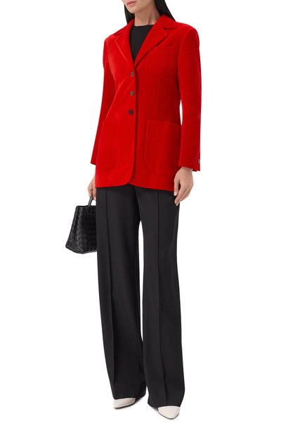 Бархатный жакет JIL SANDER красного цвета по цене 399000 руб., арт. J02BN0272/J45367, фото 2 Бархатный жакет JIL SANDER, арт. J02BN0272/J45367, фото 2