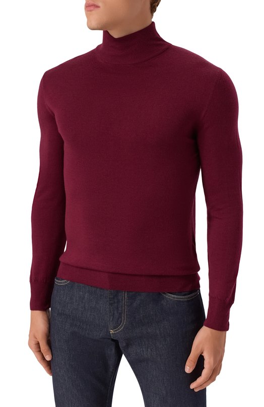 Водолазка из шерсти и кашемира Canali C0002/MK01149 Бордовый  C0002/MK01149 Фото 3