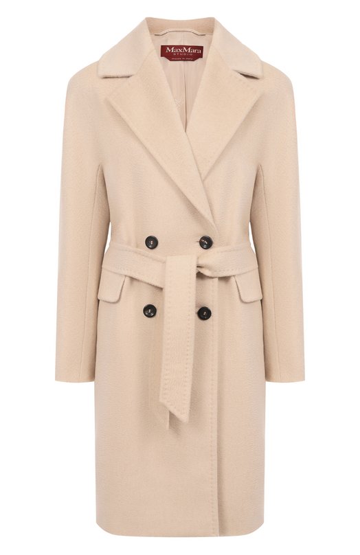 Пальто из шерсти и кашемира Max Mara Studio PANTE0N Бежевый PANTE0N