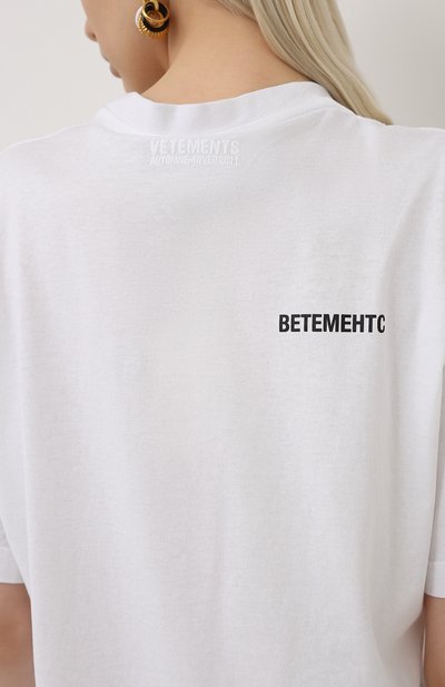 Хлопковая футболка VETEMENTS, арт. UAH21TR573 1600/W, фото 4