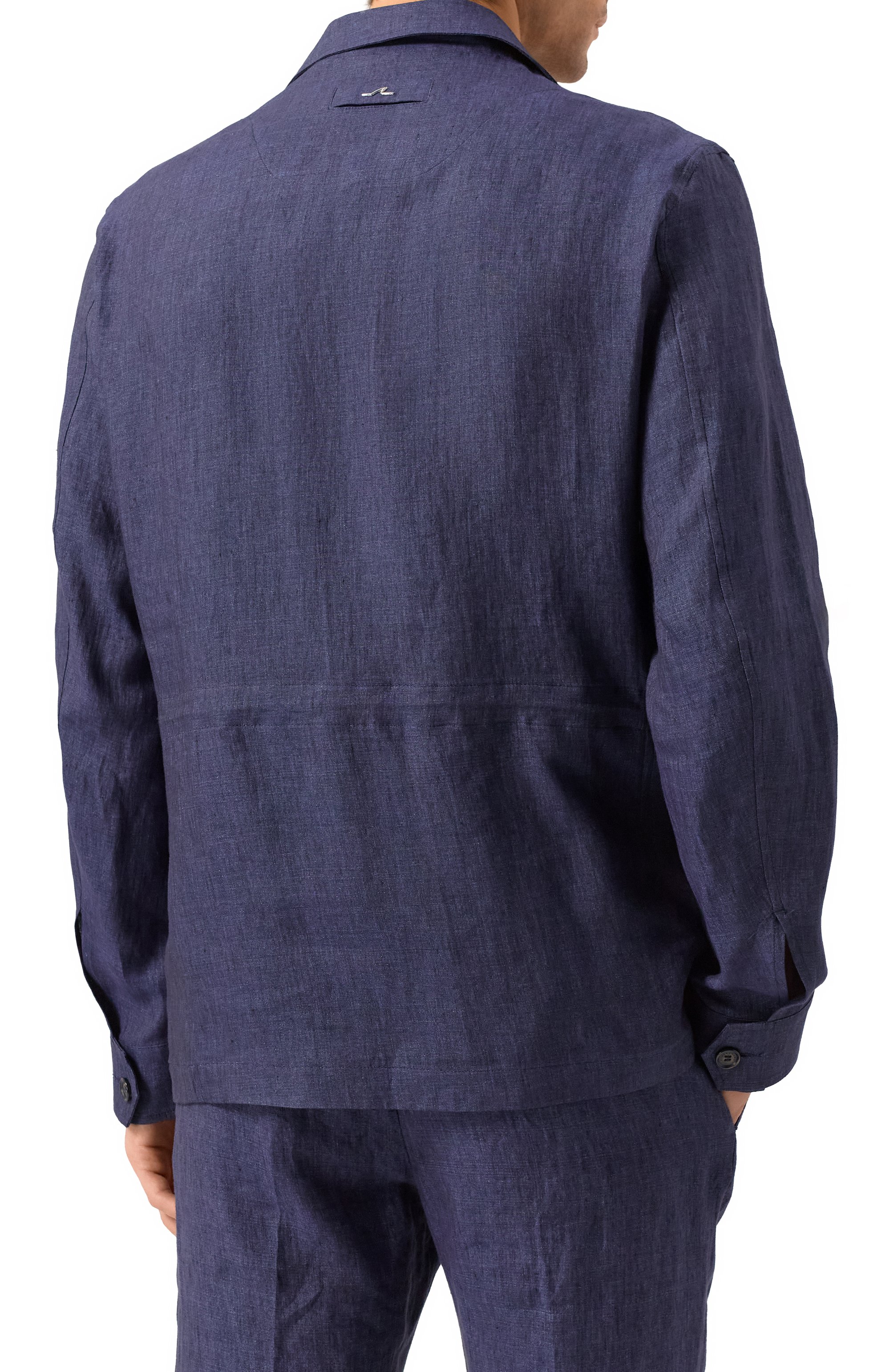 Льняная куртка-рубашка PAUL&SHARK темно-синего цвета по цене 99450 руб., арт. 25412712, фото 4 Льняная куртка-рубашка PAUL&SHARK, арт. 25412712, фото 4