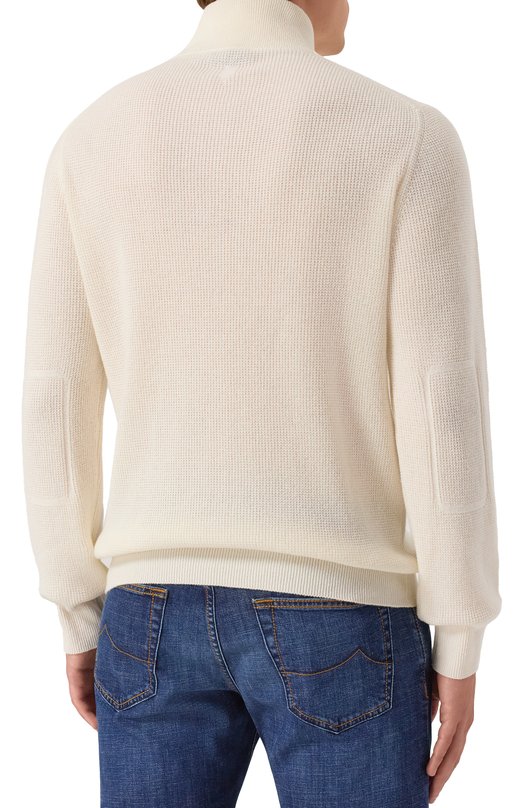 Джемпер из шерсти и кашемира Canali C1140/MK02361 Белый  C1140/MK02361 Фото 4