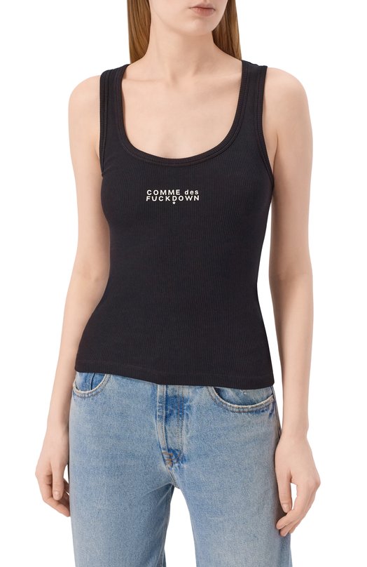 Хлопковая майка Comme des Fuckdown CFABW01672 Чёрный  CFABW01672 Фото 3