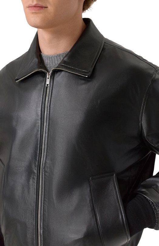 Кожаный бомбер Bottega Veneta 785266/V5AC0 Чёрный  785266/V5AC0 Фото 5