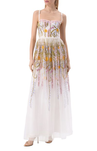 Платье GIAMBATTISTA VALLI белого цвета по цене 1085000 руб., арт. 25SSPVCA5273-66EMB, фото 3 Платье GIAMBATTISTA VALLI, арт. 25SSPVCA5273-66EMB, фото 3