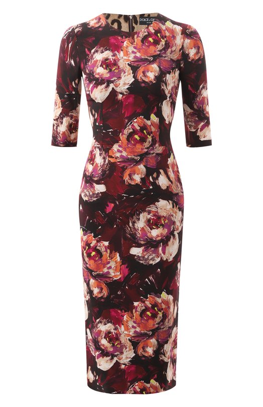 Платье из вискозы Dolce & Gabbana F6EAJT/FSIBD Бордовый F6EAJT/FSIBD