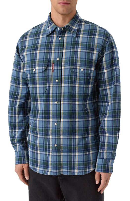 Хлопковая рубашка Dsquared2 S74DM0948/D35296 Голубой  S74DM0948/D35296 Фото 3