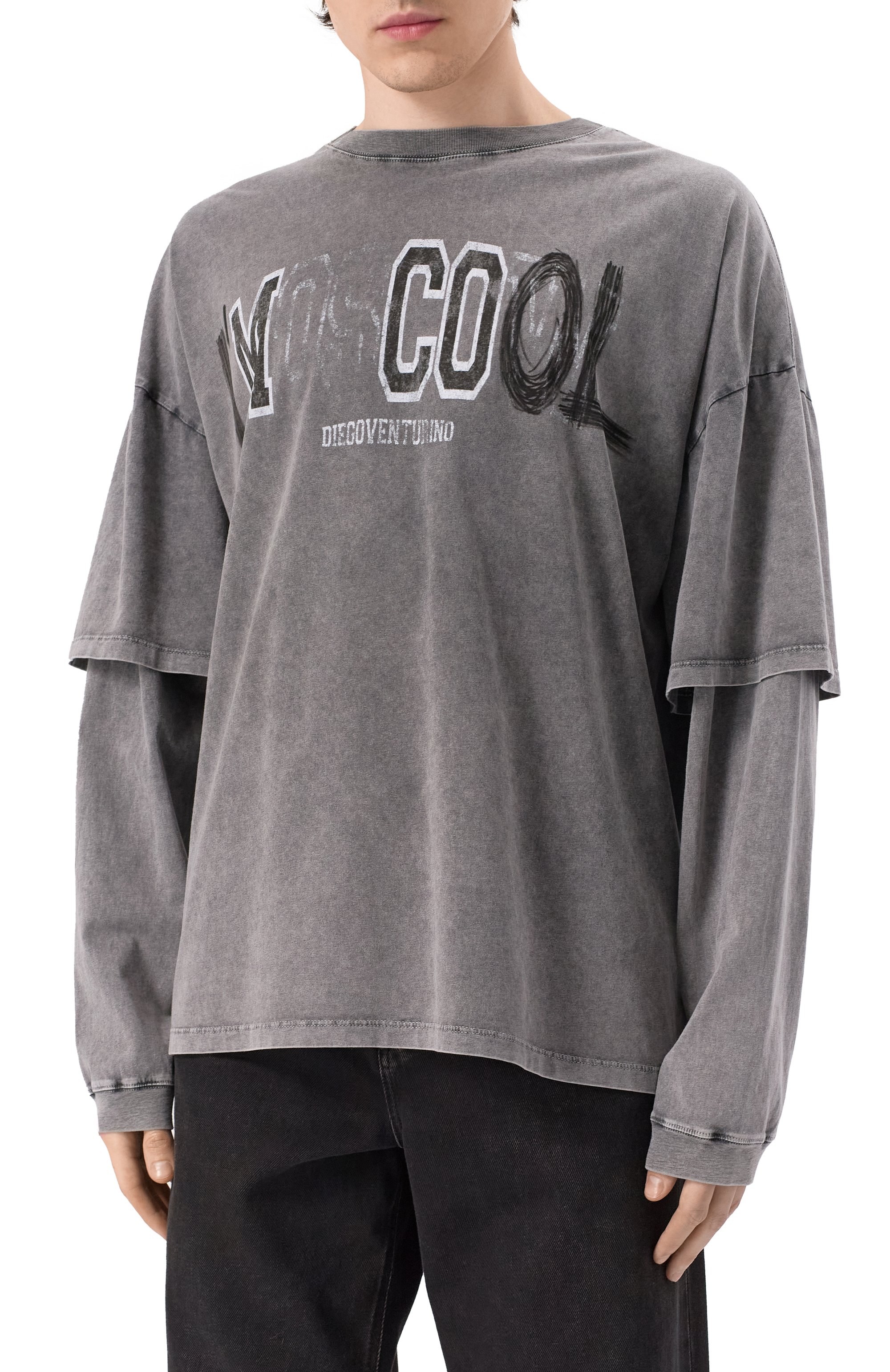 Хлопковый лонгслив DIEGO VENTURINO, арт. DVTS-MLCC00L, фото 3