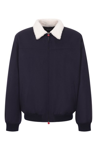 Мужской кашемировый бомбер с подкладкой из овчины KITON, арт. UW0910MV03T83/60-68