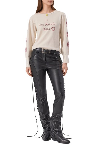 Хлопковый лонгслив ENFANTS RICHES DEPRIMES кремового цвета по цене 144500 руб., арт. 120-569/C0TT0N/ELASTANE BLEND, фото 2 Хлопковый лонгслив ENFANTS RICHES DEPRIMES, арт. 120-569/C0TT0N/ELASTANE BLEND, фото 2