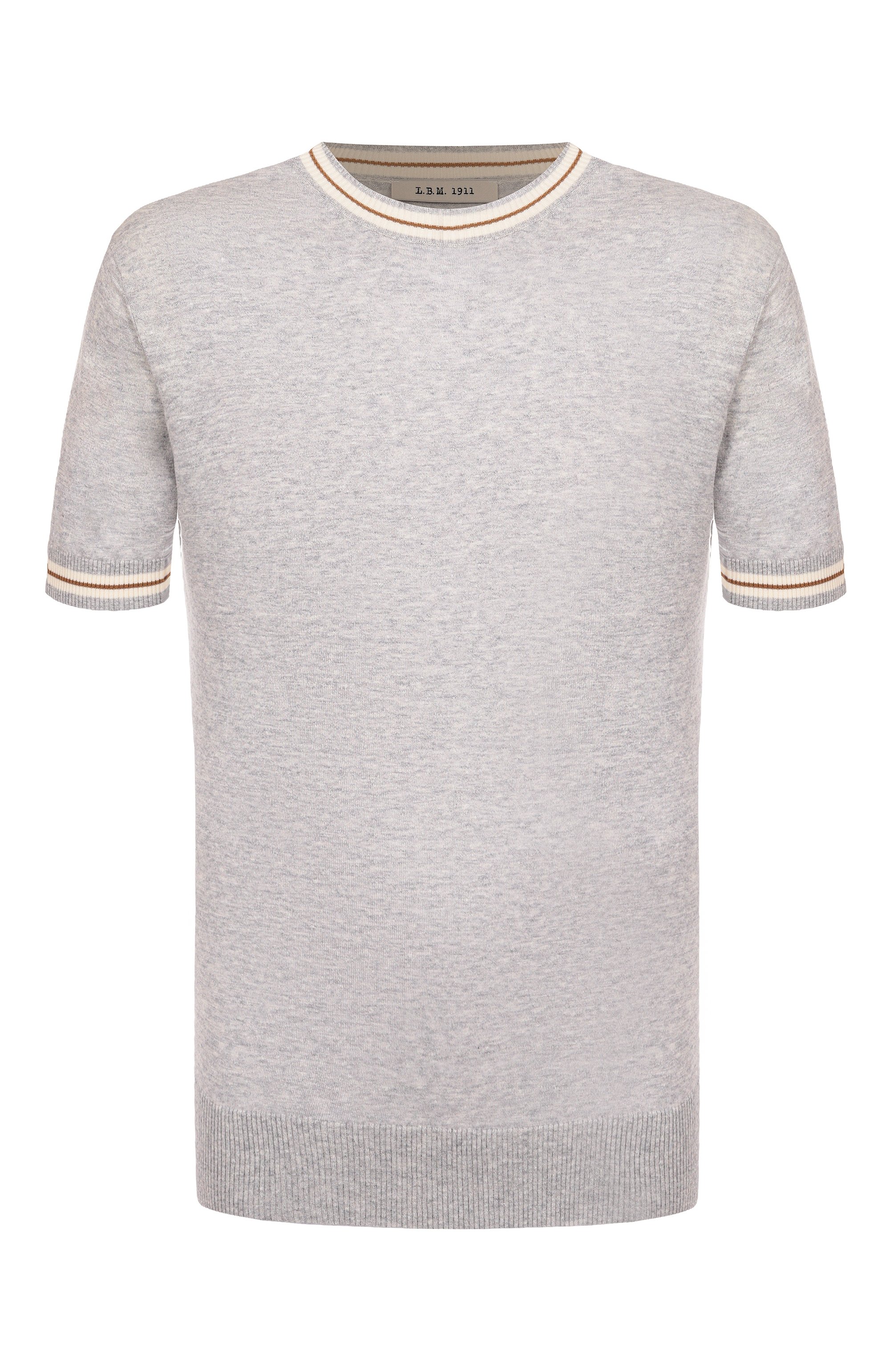 Джемпер изо льна и хлопка L.B.M. 1911 серого цвета по цене 25350 руб., арт. 6400/59046, фото 1 Джемпер изо льна и хлопка L.B.M. 1911, арт. 6400/59046, фото 1