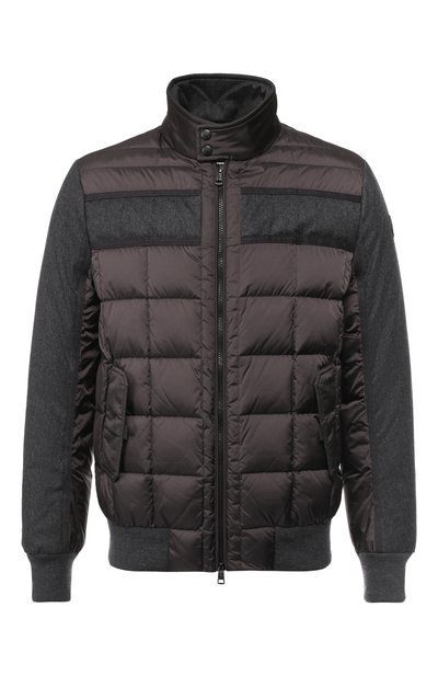 Утепленный бомбер aramis на молнии с воротником-стойкой MONCLER серого цвета по цене 71800 руб., арт. D2-091-40308-85-53227, фото 1 Утепленный бомбер aramis на молнии с воротником-стойкой MONCLER, арт. D2-091-40308-85-53227, фото 1