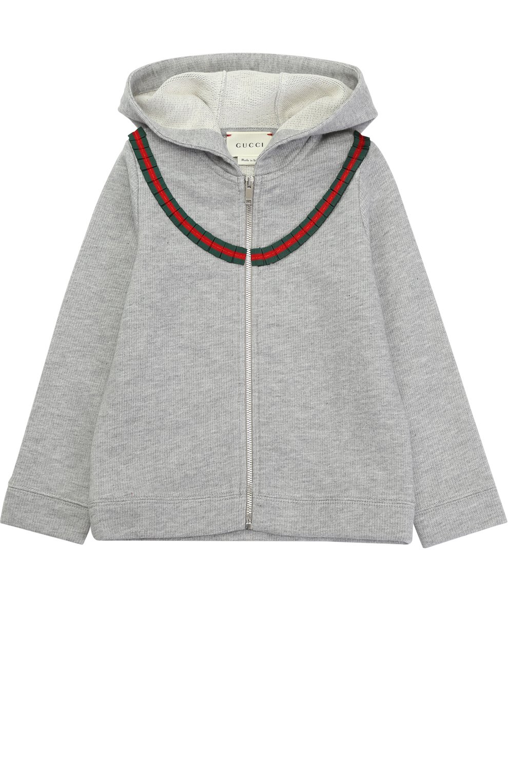 Спортивный кардиган на молнии с контрастной отделкой и капюшоном GUCCI, арт. 458195/X5N28, фото 1